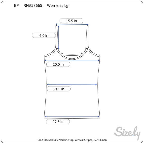 BP Womens LG Top Linen Blend Gray-Striped Crop Vacation Beachy BOHO Minimalist - Picture 9 of 9